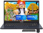 ASUS Vivobook Go 14" FHD Laptop, Intel Celeron N4500, 4GB DDR4 RAM, 288GB Storage(128GB eMMC + 160GB Docking Station Set), Intel UHD Graphics, Number Pad, Webcam, Wi-Fi 5, Win 11 S, Star Black