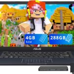 ASUS Vivobook Go 14" FHD Laptop, Intel Celeron N4500, 4GB DDR4 RAM, 288GB Storage(128GB eMMC + 160GB Docking Station Set), Intel UHD Graphics, Number Pad, Webcam, Wi-Fi 5, Win 11 S, Star Black