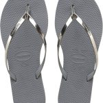 صندل للنساء بلون معدني من هافاياناس، انيق للمدينة والشاطئ، من المطاط، مقاوم للماء، خفيف الوزن، مقاوم للانزلاق