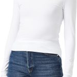 فيرو مودا بلوزة ماي ال اس قصيرة ناعمة برقبة على شكل حرف U واكمام طويلة للنساء من في ماكسي