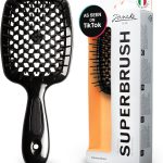 جيهنيكي فرشاة سوبر براش اصلية لفك تشابك الشعر مضادة للكهرباء الساكنة، سهلة الاستخدام الرطب او الجاف، مرنة مع شعيرات نايلون رائعة لجميع انواع الشعر - طويلة وسميكة ومجعدة (اسود)