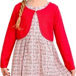 بوني بيلي طقم ملابس للبنات الصغيرات فستان بتصميم زهور وكارديجان سادة من قطعتين