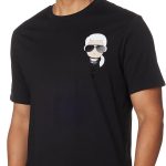 تي شيرت كارل لاغرفيلد باريس ذو أكمام قصيرة ورقبة دائرية