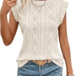 تي شيرت بوهو كاجوال مطرز برقبة دائرية واكمام قصيرة للنساء من جورجليتر