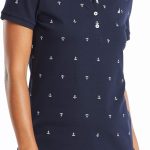 قميص بولو قطني قابل للتمدد بياقة مقلمة كلاسيكي للسيدات من Nautica