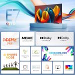 ⁦هايسينس تلفزيون ذكي QLED 100 بوصة 144Hz 100E7N - لون كوانتوم دوت ومضخم صوت مدمج ودولبي فيجن اتموس ووضع صانع الأفلام ويوتيوب ونتفليكس وشاهد وديزني بلس (2025 جديد)⁩ - الصورة ⁦2⁩