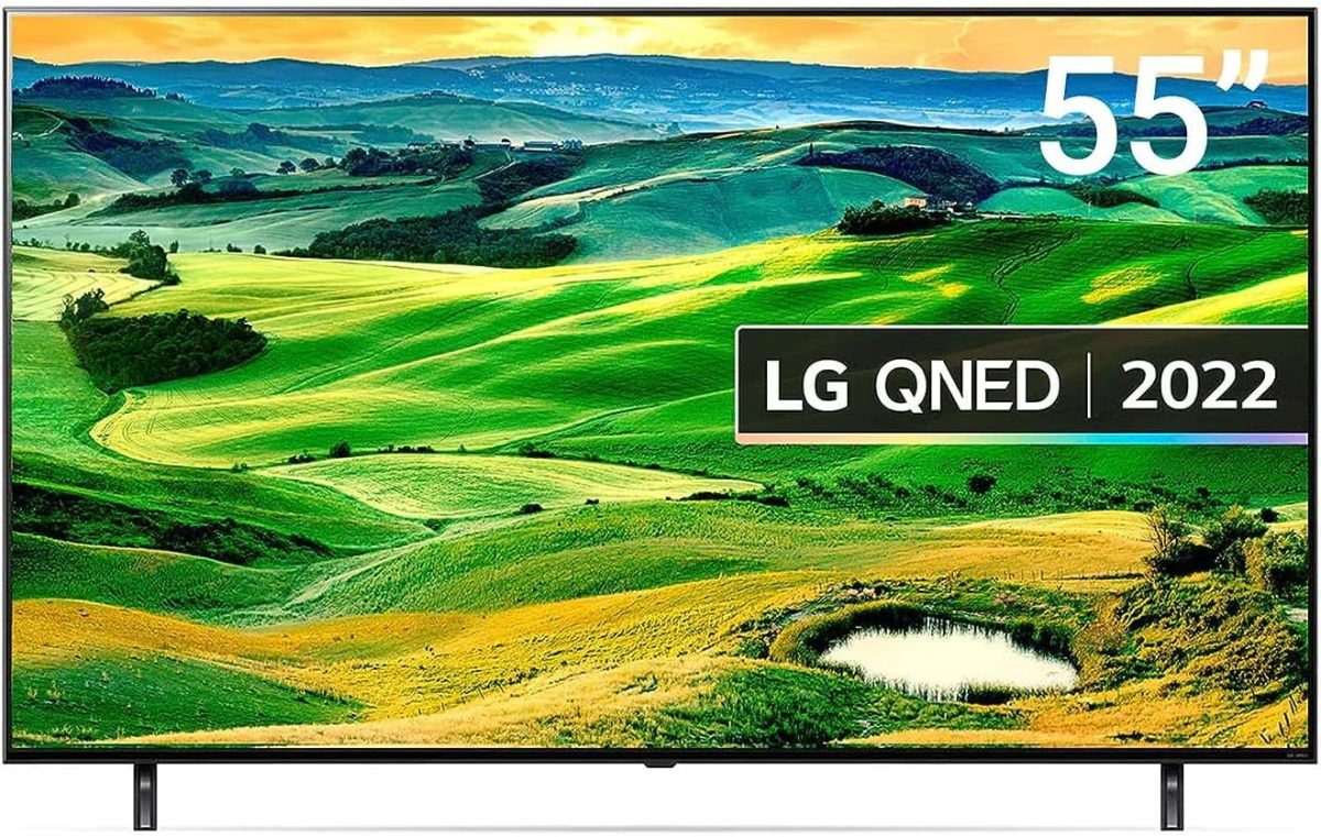 LG تلفزيون كيو نيد 55 بوصة سلسلة QNED80، 4K اكتيف HDR ويب او اس 22 مع تقنية الذكاء الاصطناعي ثينك كيو، اصدار عالمي (مجدد)