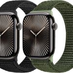 اساور نايلون متوافقة مع سوار ساعة ابل 49 ملم 46 ملم 45 ملم 44 ملم 42 ملم 41 ملم 40 ملم 38 ملم للنساء والرجال، سوار بديل رياضي ناعم لساعة اي ووتش سلسلة 10/9/8/7/6/5/4/3/2/1/اس اي/الترا/الترا2 من قطعتين