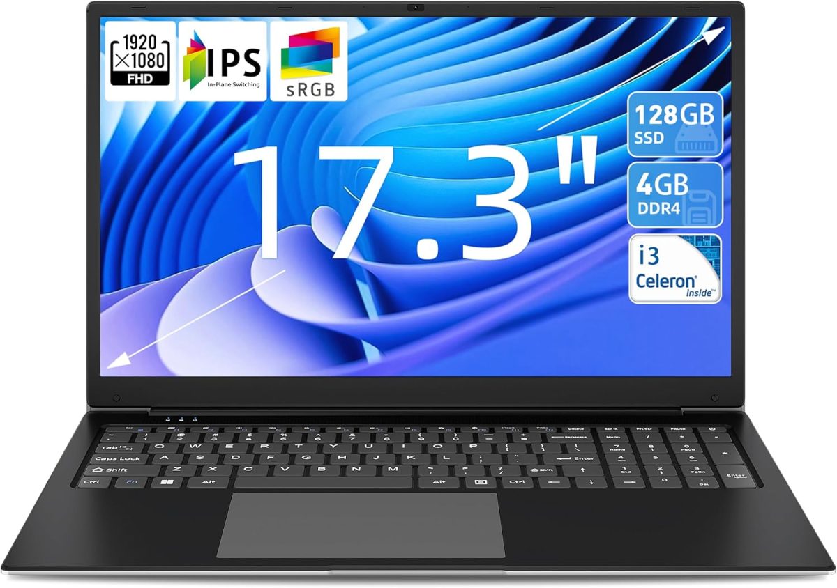 لابتوب اس جي اي ان 17.3 انش 4GB RAM 128GB SSD روم FHD IPS، 2 × USB 3.2، بلوتوث 4.2، واي فاي ثنائي النطاق، ذاكرة قابلة للتوسيع 512GB TF 7000mAh