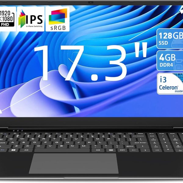 لابتوب اس جي اي ان 17.3 انش 4GB RAM 128GB SSD روم FHD IPS، 2 × USB 3.2، بلوتوث 4.2، واي فاي ثنائي النطاق، ذاكرة قابلة للتوسيع 512GB TF 7000mAh