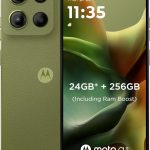 موتورولا جي 15، ذاكرة وصول عشوائي (RAM) سعة 8 جيجابايت + 16 جيجابايت، شريحتي اتصال، (ROM) سعة 256 جيجابايت، معالج ميديا تيك هيليو جي 81، شاشة 6.72 بوصة، نظام أندرويد 15، لون أخضر إجوانا