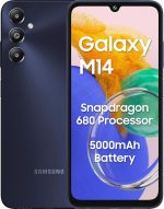 سامسونج جوال جالكسي M14 4G (ازرق ياقوتي، 4GB، 64GB) | كاميرا ثلاثية 50MP | بطارية 5000mAh | معالج سناب دراجون 680 | ترقية نظام تشغيل الجيل الثاني وتحديث امان لمدة 4 سنوات | ذاكرة RAM 8GB مع RAM بلس |