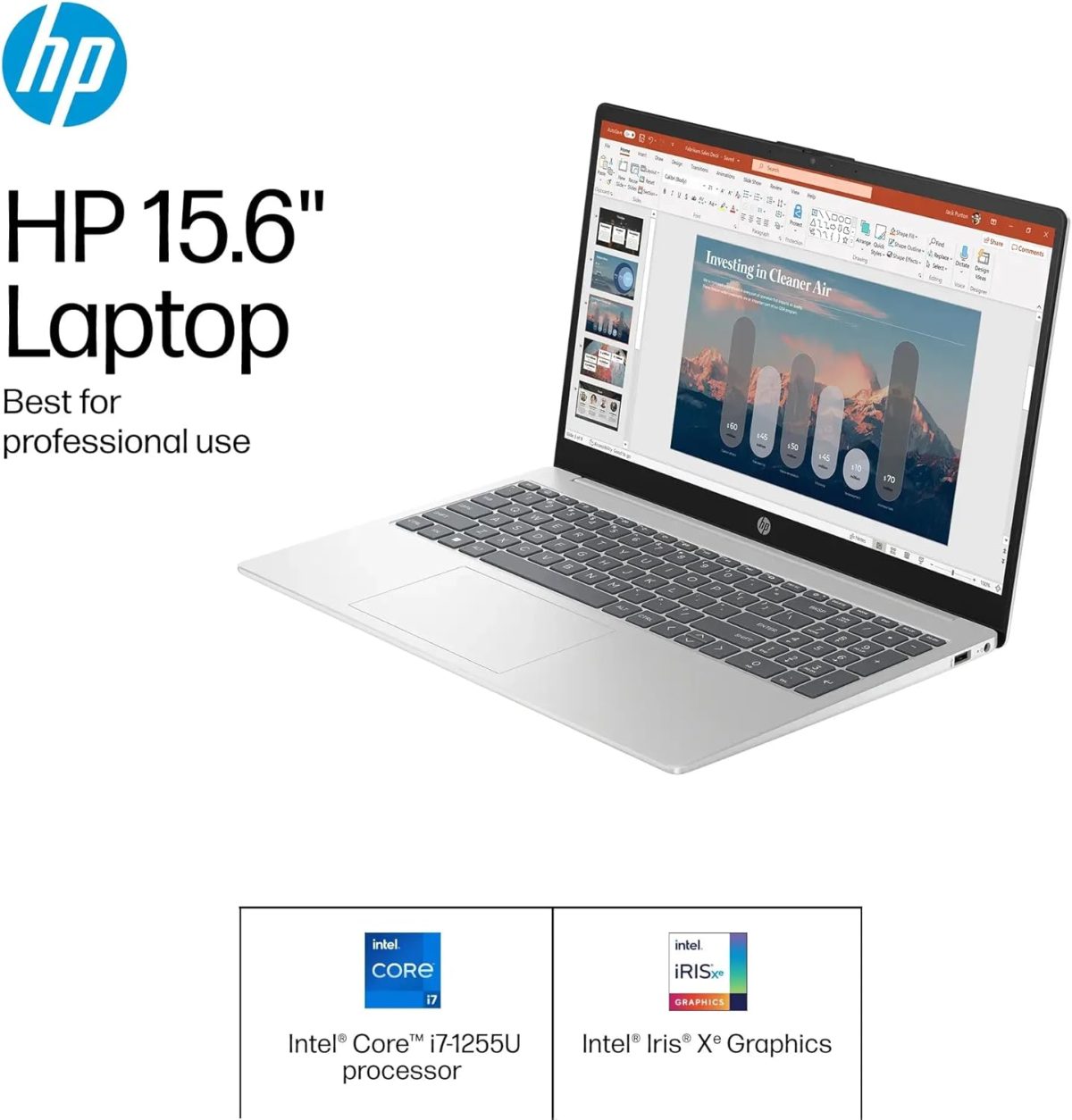 ⁦HP لابتوب بافليون - 10 كور 12 ثريدز انتل i7-1255U - طلاب الجامعة 15.6 انش - بطاقة رسومات ايرس اكس اي - ذاكرة RAM 32GB - SSD 1TB - 2024 - USB C - واي فاي 6 - مع شاحن سريع⁩ - الصورة ⁦2⁩