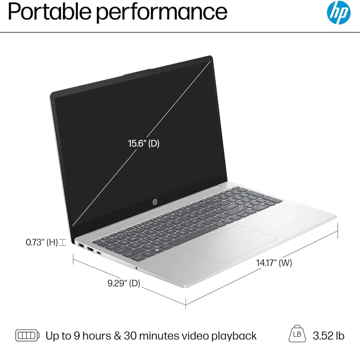 ⁦HP لابتوب بافليون - 10 كور 12 ثريدز انتل i7-1255U - طلاب الجامعة 15.6 انش - بطاقة رسومات ايرس اكس اي - ذاكرة RAM 32GB - SSD 1TB - 2024 - USB C - واي فاي 6 - مع شاحن سريع⁩ - الصورة ⁦8⁩