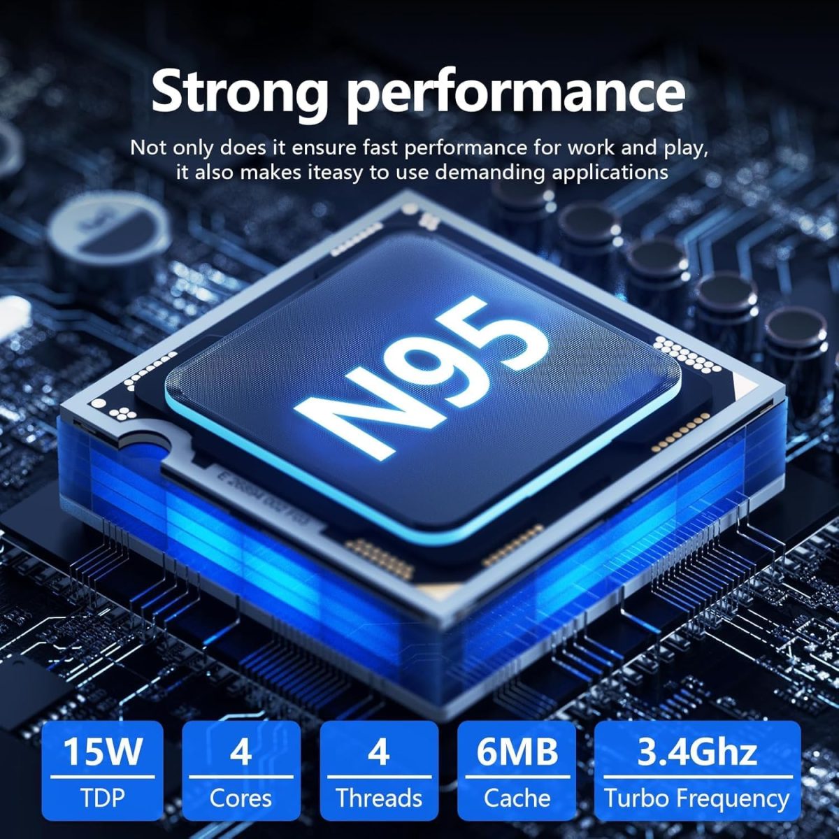 ⁦لابتوب العاب 15.6 انش، معالج N95 (حتى 3.4GHz) شاشة 1920×1080 FHD IPS، لابتوب 16GB DDR4 512GB SSD، زاوية مفتوحة 180 درجة، كيبورد باضاءة خلفية، واي فاي 5، كاميرا ويب⁩ - الصورة ⁦3⁩
