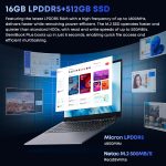 ⁦تشو وي لابتوب جيمي بوك بلس 15.6 انش، 16GB LPDDR5 512GB SSD، انتل N150 (حتى 3.6GHz، TDP 15W)، ويندوز 11، SSD 2TB، IPS FHD 2K، HDMI، واي فاي 6، بلوتوث 5.2، USB 3.0، كاميرا ويب⁩ - الصورة ⁦4⁩