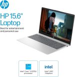 ⁦HP لابتوب للاعمال بشاشة لمس 15.6 انش ومعالج i3-1215U سداسي النواة (يتفوق على i5 1135G7) وذاكرة RAM 16GB وSSD 1TB وويندوز 11 برو لون فضي انيق مع شاحن⁩ - الصورة ⁦2⁩