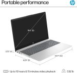 ⁦HP لابتوب للاعمال بشاشة لمس 15.6 انش ومعالج i3-1215U سداسي النواة (يتفوق على i5 1135G7) وذاكرة RAM 16GB وSSD 1TB وويندوز 11 برو لون فضي انيق مع شاحن⁩ - الصورة ⁦8⁩