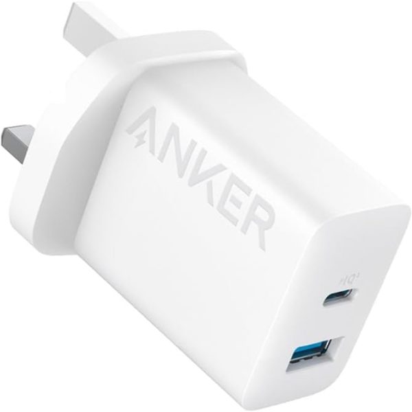 انكر قابس USB C، شاحن ايفون، شاحن حائط سريع بمنفذين USB 20 واط، كتلة شاحن USB C لايفون 16/16 برو/16 برو ماكس/15/14/13/12، ايباد برو، ايربودز، سامسونج S25/S24 (الكابل غير متضمن)
