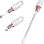 مكنسة كهربائية لاسلكية محمولة من ديرما - مكنسة شفط راسية اوتوماتيكية بدون سلك وقوة شفط 5500 باسكال للمنزل والسيارة، ابيض، "ضمان محدود لمدة عام من الشركة المصنعة" - موديل Vc20 Plus