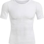 بيونتي قميص داخلي ضاغط للرجال بأكمام قصيرة، قميص داخلي للتخسيس بدون أكمام للتمرين لشد عضلات البطن وشد الجسم