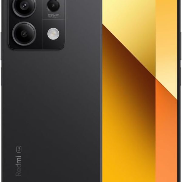هاتف ذكي ريدمي نوت 13 5G، ذاكرة RAM 6GB، تخزين 128GB، كاميرا 108MP، شاشة اموليد 6.66 انش 120Hz، بطارية 5000mAh، ثنائي شرائح الاتصال (اسود جرافيت)