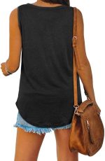 ⁦Womens Tank Tops V Neck Summer Sleeveless Solid Colour Tank Tops Work Casual Shirts Tops Tank Tops⁩ - الصورة ⁦4⁩