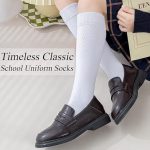 ⁦ChicAbode Girls Knee High Socks for Dress, Fashion Knit Socks, Ribbed School Uniform Socks 3 Pairs Seamless Tube Socks Unisex Kids Socks 8-10 Years Old⁩ - الصورة ⁦4⁩