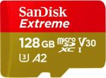 بطاقة microSD اكستريم UHS-I سعة 128GB من سانديسك، تسجيل فيديو 4K UHD على الجوال وكاميرات الحركة والطائرات بدون طيار، سرعة قراءة وكتابة 90 و190 ميجابايت/ثانية، SDSQXAV 128G GN6MN، احمر/ ذهبي