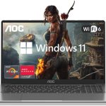AOC لابتوب 15.6 متعدد الاستخدامات مع معالج انتل N97، ذاكرة DDR4 16GB وSSD 512GB، شاشة FHD 1080P، ويندوز 11، بطارية 5000mAh، تصميم قابل للطي 180 درجة، USB 3.2 نوع C، مثالي للإنتاجية والترفيه.