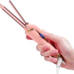 مكواة تجعيد الشعر الصغيرة للشعر القصير، مكواة تجعيد الشعر الصغيرة ذات الجهد المزدوج مناسبة للسفر، عصا تمويج من السيراميك لتصفيف متعدد الاستخدامات، محمولة وايقاف تلقائي لمدة 60 دقيقة، 5 اعدادات للحرارة