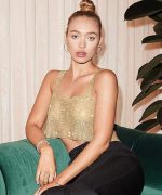 ⁦Rhinestones Tank Top Black Sparkly Crystal Halter Metal Body Chain Crop Top Shirts Summer Beach Accessories⁩ - الصورة ⁦2⁩