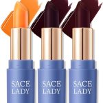 ساس ليدي مجموعة مرطب شفاه ملون من 3 الوان، مجموعة احمر شفاه ساس ليدي متغير اللون يدوم طويلا للشفاه الجافة، مكياج شفاه مرطب مقاوم للماء، 3 قطع × 0.14 اونصة