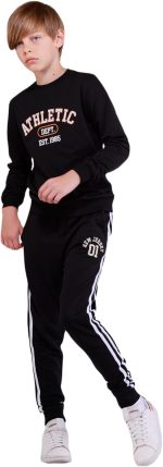 Nuego Kids Jogger for Boys - Printed Design - Boys Joggers - 100% Organic Cotton, Safe on Skin, Sustainable (Black)