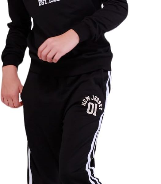 Nuego Kids Jogger for Boys - Printed Design - Boys Joggers - 100% Organic Cotton, Safe on Skin, Sustainable (Black)