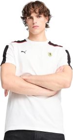 Puma Mens Ferrari Race MT7 Tee PUMA Men's Scuderia Ferrari HP Race MT7 T-Shirt M, White