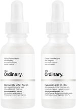 ذا اورديناري حمض الهيالورونيك مع 2% + B5 (30 مل) وذا اورديناري Niacinamide 10% + الزنك 1% (30 مل) مجموعة العناية بالوجه