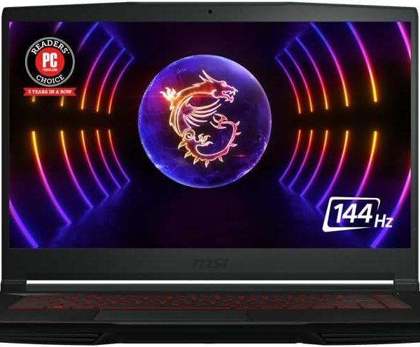 MSI لابتوب العاب GF63 رفيع 12Ucx بشاشة 15.6 انش ومعالج انتل كور i5 12450H وذاكرة RAM 8GB وSSD 512GB وانفيديا RTX 2050 4GB وكيبورد انجليزي وويندوز 11 هوم - اسود