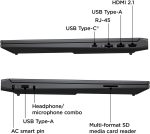 ⁦HP لابتوب العاب فيكتس 15.6 انش 144Hz FHD، AMD رايزن 5 7535HS، 32GB DDR5 RAM، 1TB SSD، AMD راديون RX 6550M، بيتس RTX 2050، كيبورد باضاءة خلفية، ويندوز 11 برو، فضي ميكا⁩ - الصورة ⁦2⁩