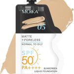 Liquid Foundation, Hydrating Matte Sunscreen Foundation with SPF 50+ Face Makeup Concealer for Normal to Oily (10ml, Natural White 05)