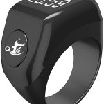 Aladdin Multifunctional Tasbih Smart Ring,Tasbeeh Counters,Prayer Direction Indicator Guide,5 Azan Alarm Clock,Electronic Rosary,Eid al-Fitr Eid al-Adha Ramadan Gift for men women,zikr ring conn Black