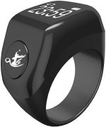 Aladdin Multifunctional Tasbih Smart Ring,Tasbeeh Counters,Prayer Direction Indicator Guide,5 Azan Alarm Clock,Electronic Rosary,Eid al-Fitr Eid al-Adha Ramadan Gift for men women,zikr ring conn Black