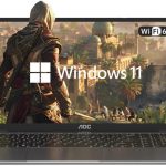 AOC لابتوب 15.6 متعدد الاستخدامات مع معالج انتل N97، ذاكرة DDR4 16GB وSSD 512GB، شاشة FHD 1080P، ويندوز 11، بطارية 5000mAh، تصميم قابل للطي 180 درجة، USB 3.2 نوع C، مثالي للإنتاجية والترفيه.