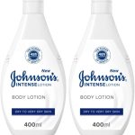 لوشن الجسم المكثف من جونسون، للبشرة الجافة الى الجافة جدا، تغذية مكثفة، تركيبة سريعة الامتصاص وغير دهنية، لجميع انواع البشرة، 400 مل (عبوة من قطعتين)