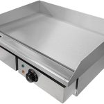 جريس كيتشن شواية كهربائية تجارية، شواية عالمية من الستانلس ستيل مع تسخين متساوي، لوح شواء مسطح للبرجر من الحديد الزهر