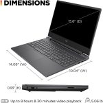 ⁦HP لابتوب العاب فيكتس 15.6 انش 144Hz FHD، AMD رايزن 5 7535HS، 32GB DDR5 RAM، 1TB SSD، AMD راديون RX 6550M، بيتس RTX 2050، كيبورد باضاءة خلفية، ويندوز 11 برو، فضي ميكا⁩ - الصورة ⁦7⁩