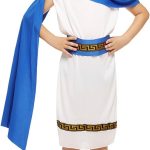 زي توجا اليوناني للاطفال الاولاد والبنات، فستان روماني قديم للإلهة اليونانية واليونانية ميثوس الفيلسوف وروما، فستان تنكري روماني مناسب للاولاد والبنات 135-155 سم