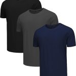 تي شيرتات قطنية للرجال من زوفلاي، عبوة متعددة بقصة عادية ورقبة دائرية واكمام قصيرة، قميص داخلي كلاسيكي سادة مقاس M اسود وازرق ورمادي