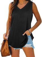 Womens Tank Tops V Neck Summer Sleeveless Solid Colour Tank Tops Work Casual Shirts Tops Tank Tops