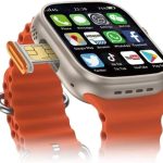 ساعة ذكية 4G مع فتحة شريحة اتصال، سوار رياضي برتقالي، متوافقة مع تطبيقات وسائل التواصل الاجتماعي